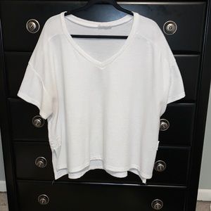 White V-Neck Top